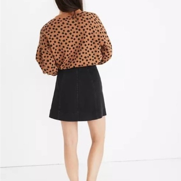Madewell Metropolis Snap Black Denim Skirt - Picture 2 of 11